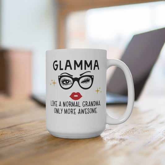 "Glamma" White Ceramic Mug