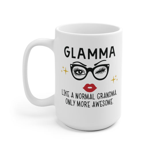 "Glamma" White Ceramic Mug